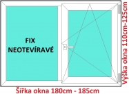 Okna FIX+OS SOFT rka 180 a 185cm x vka 110-125cm